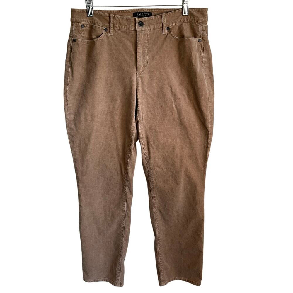 Talbots Flawless 5 Pocket Straight Curvy Corduroy Pants Tan Size 10P Petite